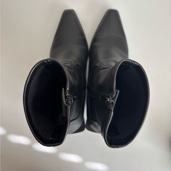 Steve Madden Alecia Western Booties Block Heel Pointed Toe - Picture 7 of 12